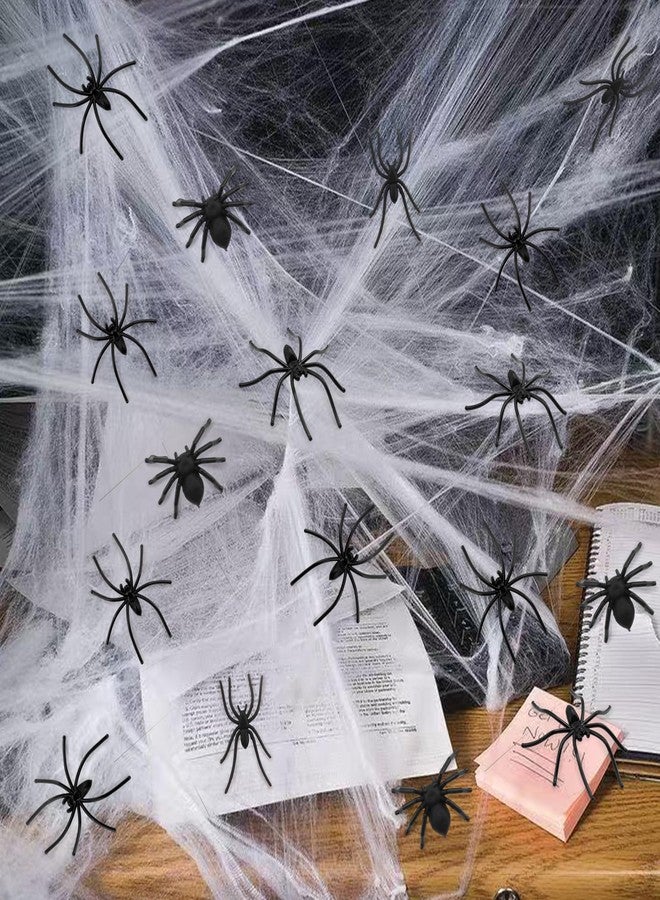 Nelisylux 120 Pieces Plastic Spiders Halloween Decorations, Halloween Spider, Fake Spiders, 4 Sizes Black Small Spider Web Decoration, Realistic Fun Toys Prank Props Scare Practical Surprise Joke Party Decor - Image 4